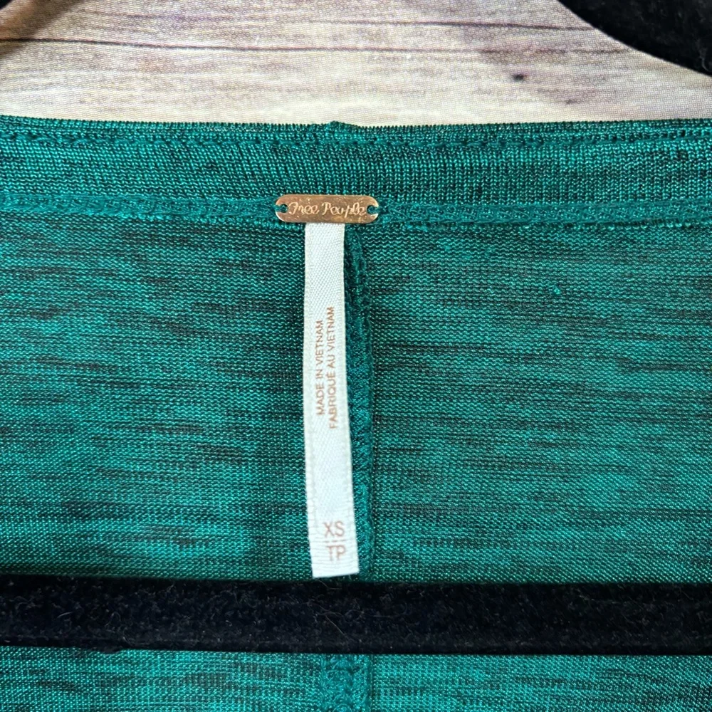 Free People Killer Queen Top Size XS Heathered Emerald Green